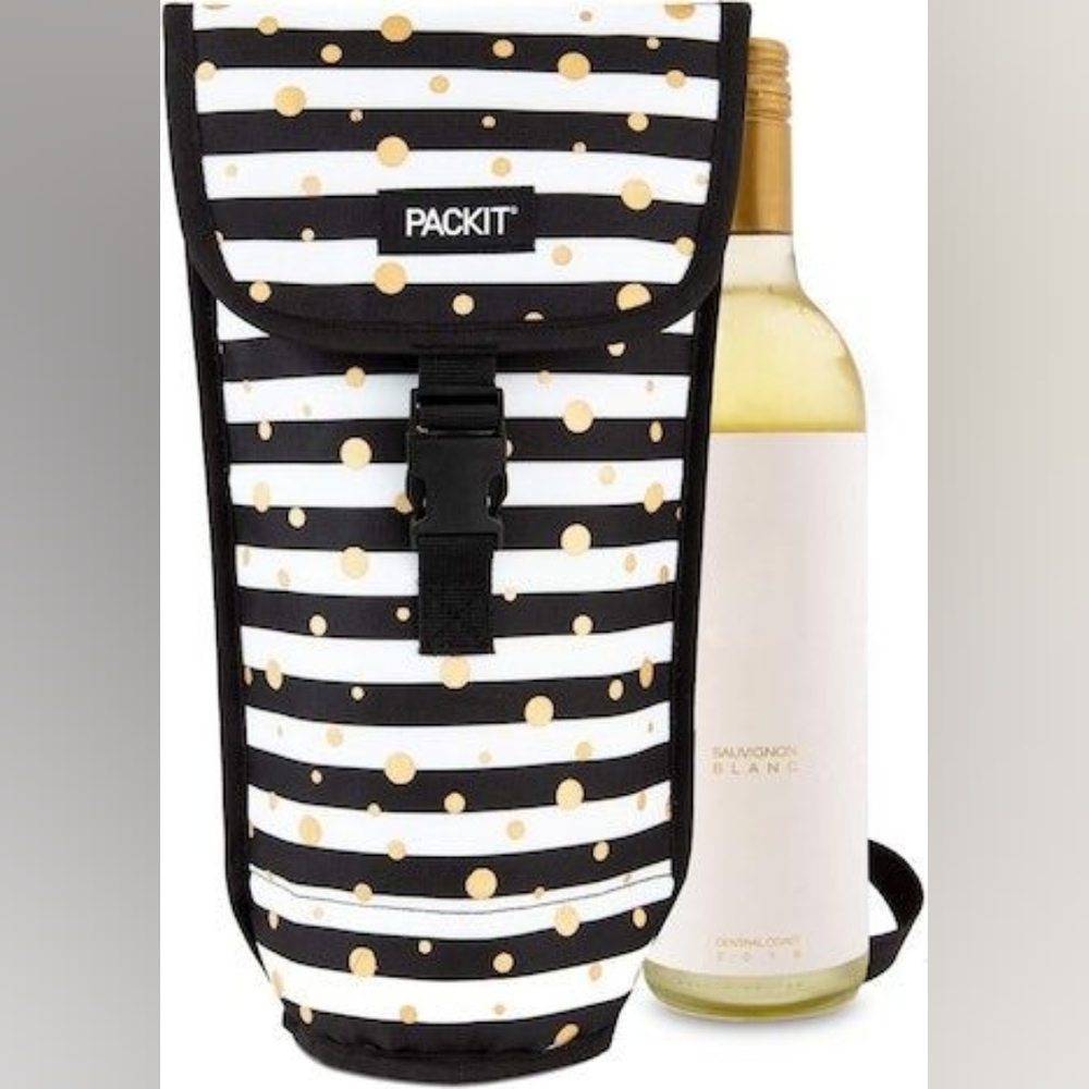 Packit Freezable Wine / Beverage Tote Bag in Celebration Dot Design